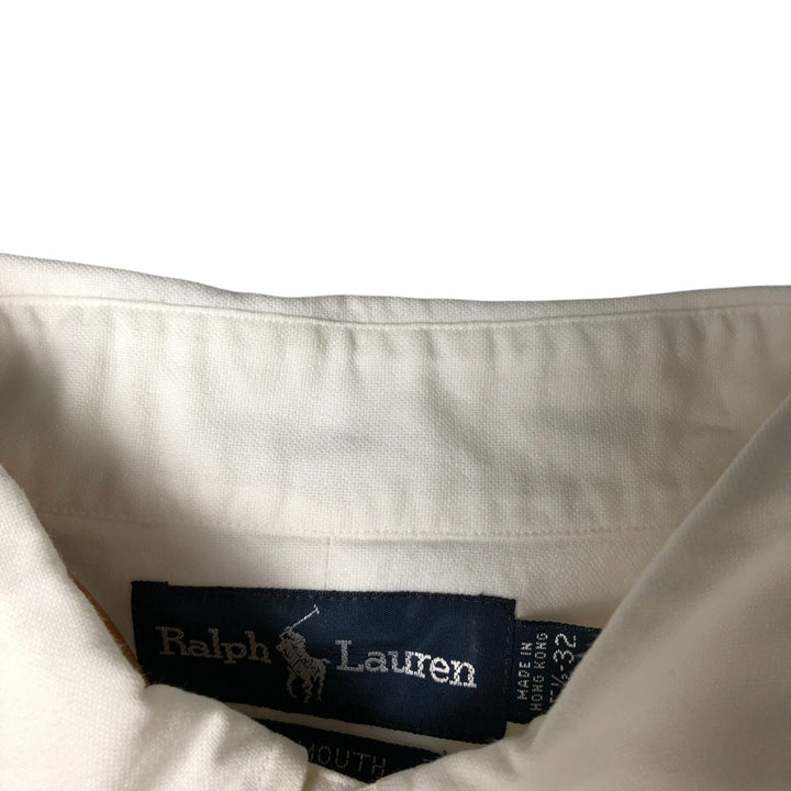 Ralph Lauren YARMOUTH long sleeve button down shirt, men's size M cotton white type Vintage Second Hand