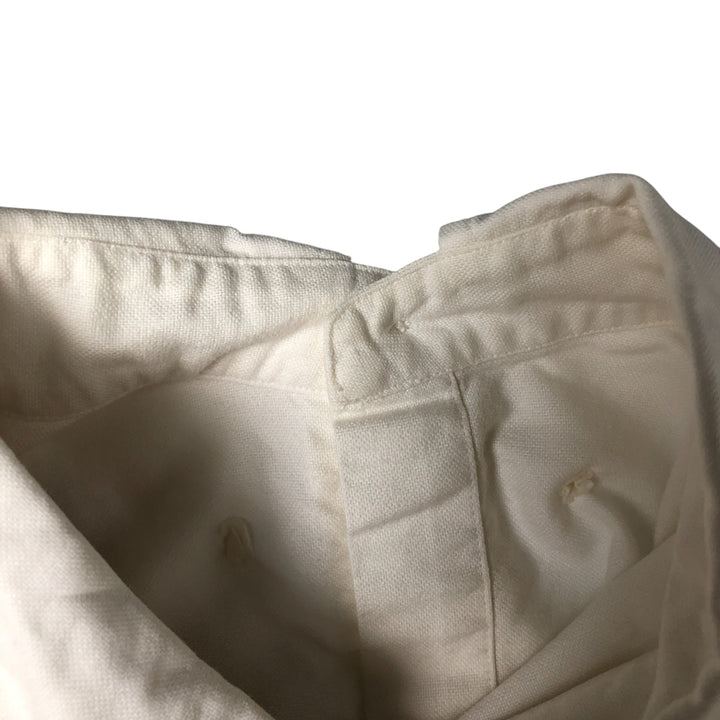 Ralph Lauren YARMOUTH long sleeve button down shirt, men's size M cotton white type Vintage Second Hand