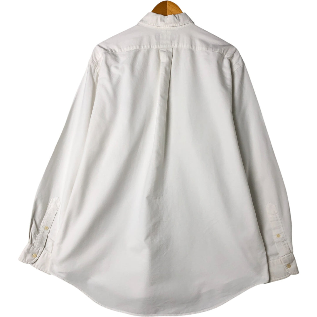 Ralph Lauren YARMOUTH long sleeve button down shirt, men's size L cotton white type Vintage Second Hand