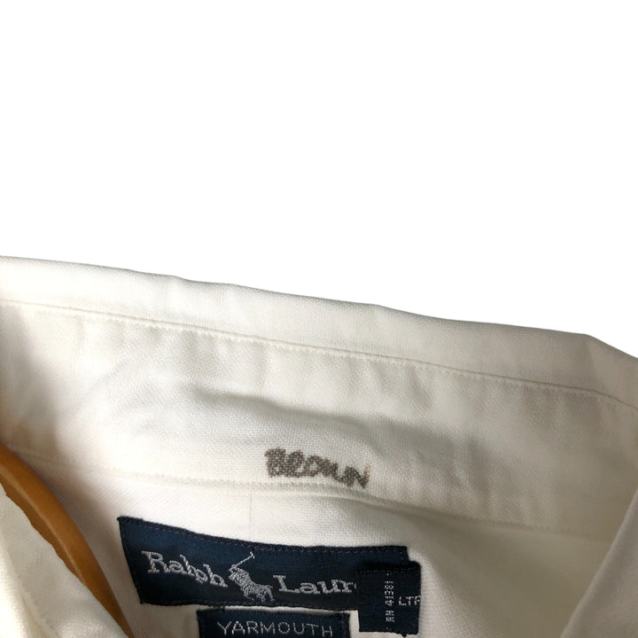 Ralph Lauren YARMOUTH long sleeve button down shirt, men's size L cotton white type Vintage Second Hand