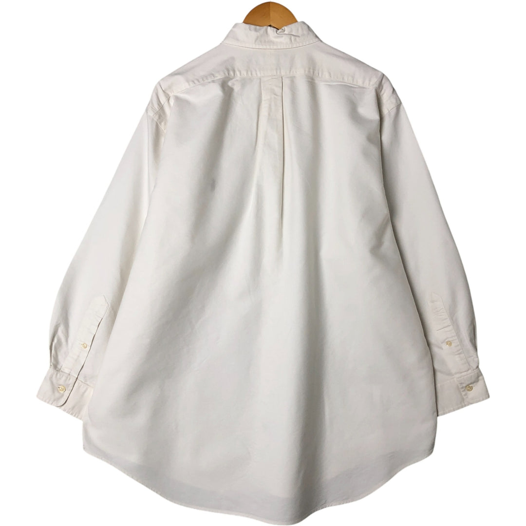 Ralph Lauren YARMOUTH long sleeve button down shirt, men's XL size cotton white type Vintage Second Hand