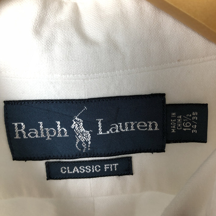 Ralph Lauren Classic Fit Long Sleeve Button Down Shirt, Men's Size L cotton white type Vintage Second Hand