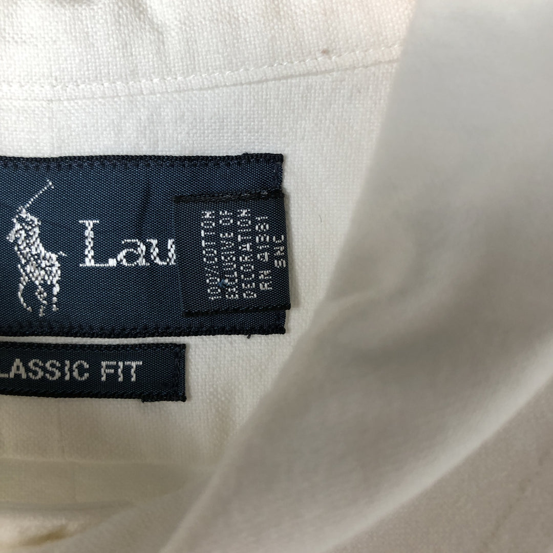 Ralph Lauren Classic Fit Long Sleeve Button Down Shirt, Men's Size L cotton white type Vintage Second Hand