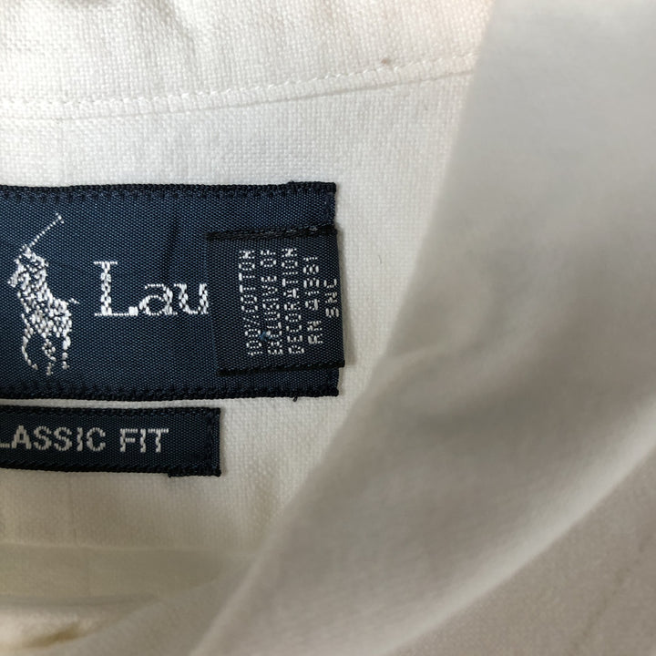 Ralph Lauren Classic Fit Long Sleeve Button Down Shirt, Men's Size L cotton white type Vintage Second Hand