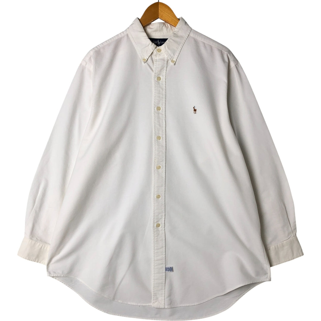 Ralph Lauren long sleeve button down shirt, men's XL size cotton white type Vintage Second Hand
