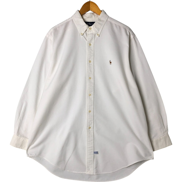 Ralph Lauren long sleeve button down shirt, men's XL size cotton white type Vintage Second Hand