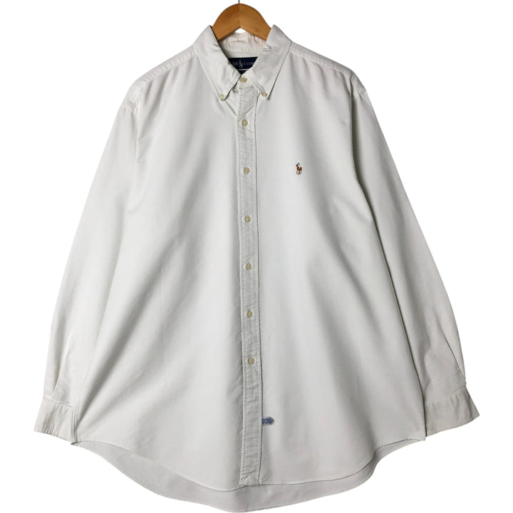 Ralph Lauren long sleeve button down shirt, men's XL size cotton white type Vintage Second Hand