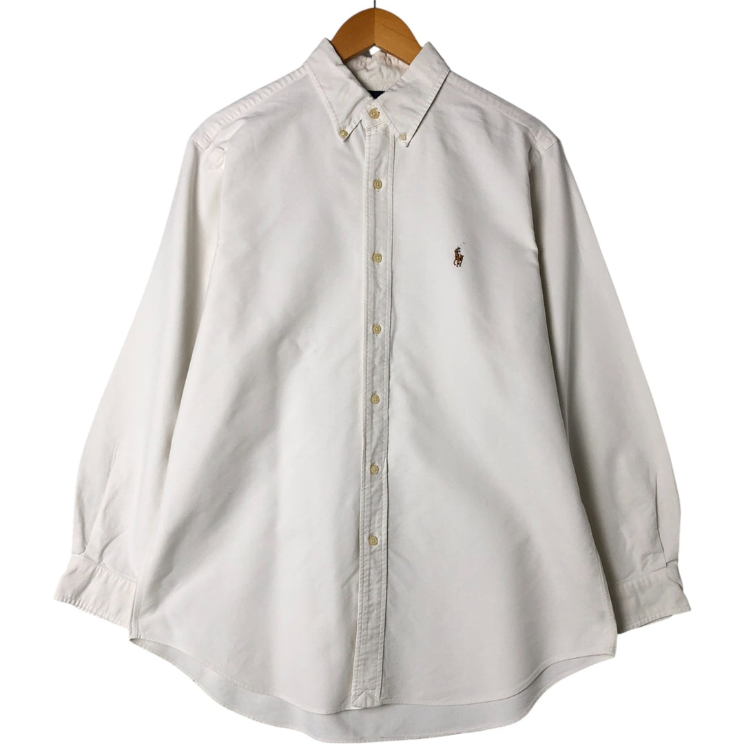 Ralph Lauren Classic Fit Long Sleeve Button Down Shirt, Men's Size L cotton white type Vintage Second Hand