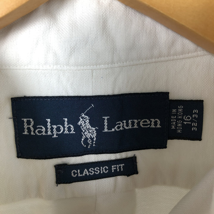 Ralph Lauren Classic Fit Long Sleeve Button Down Shirt, Men's Size L cotton white type Vintage Second Hand