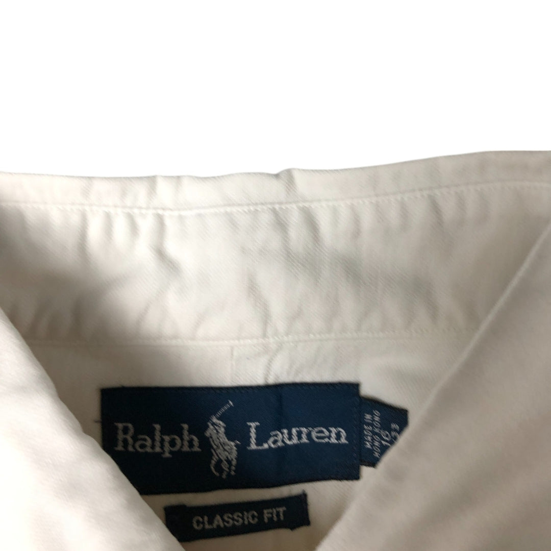 Ralph Lauren Classic Fit Long Sleeve Button Down Shirt, Men's Size L cotton white type Vintage Second Hand