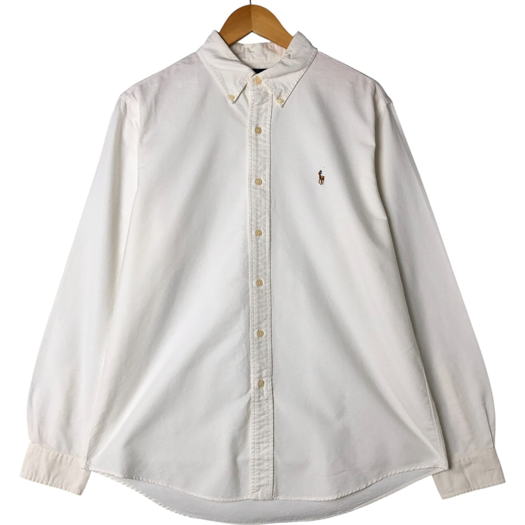 Ralph Lauren CUSTOM FIT long sleeve button down shirt, men's size L cotton white type Vintage Second Hand