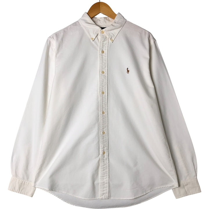 Ralph Lauren CUSTOM FIT long sleeve button down shirt, men's size L cotton white type Vintage Second Hand