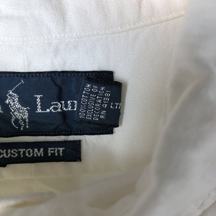Ralph Lauren CUSTOM FIT long sleeve button down shirt, men's size L cotton white type Vintage Second Hand