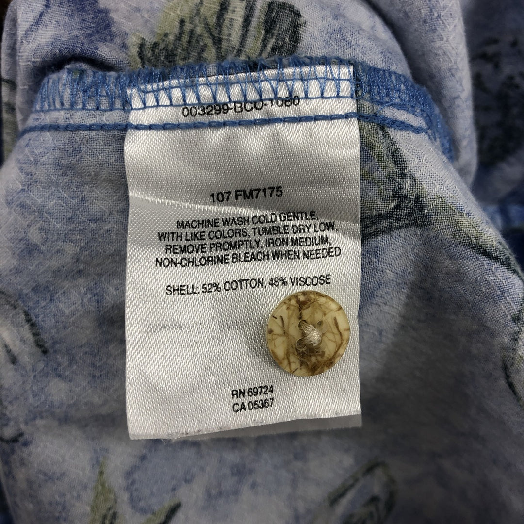 00'S Columbia RIVER LODGE Open Collar Hawaiian Aloha Shirt Box Shirt Men's XL cotton blue type Vintage Second Hand