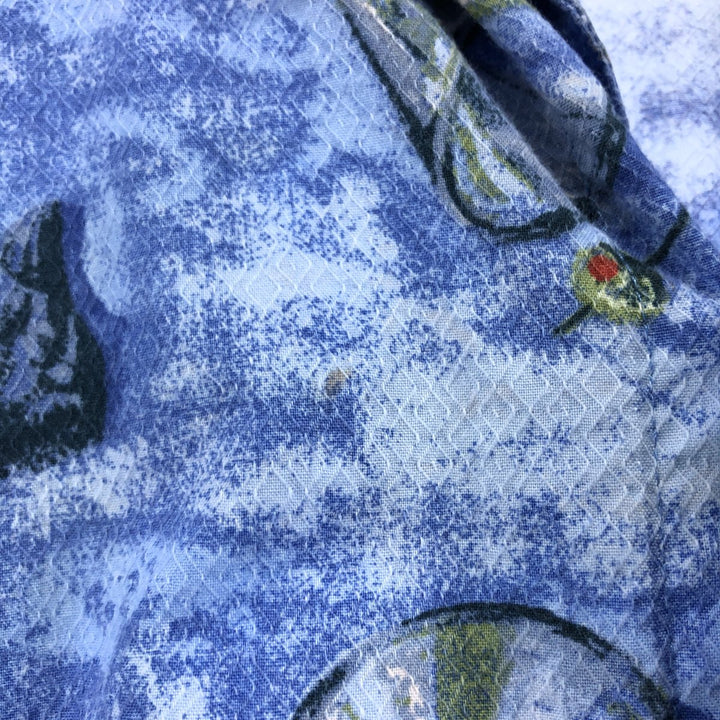 00'S Columbia RIVER LODGE Open Collar Hawaiian Aloha Shirt Box Shirt Men's XL cotton blue type Vintage Second Hand