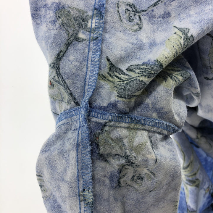 00'S Columbia RIVER LODGE Open Collar Hawaiian Aloha Shirt Box Shirt Men's XL cotton blue type Vintage Second Hand