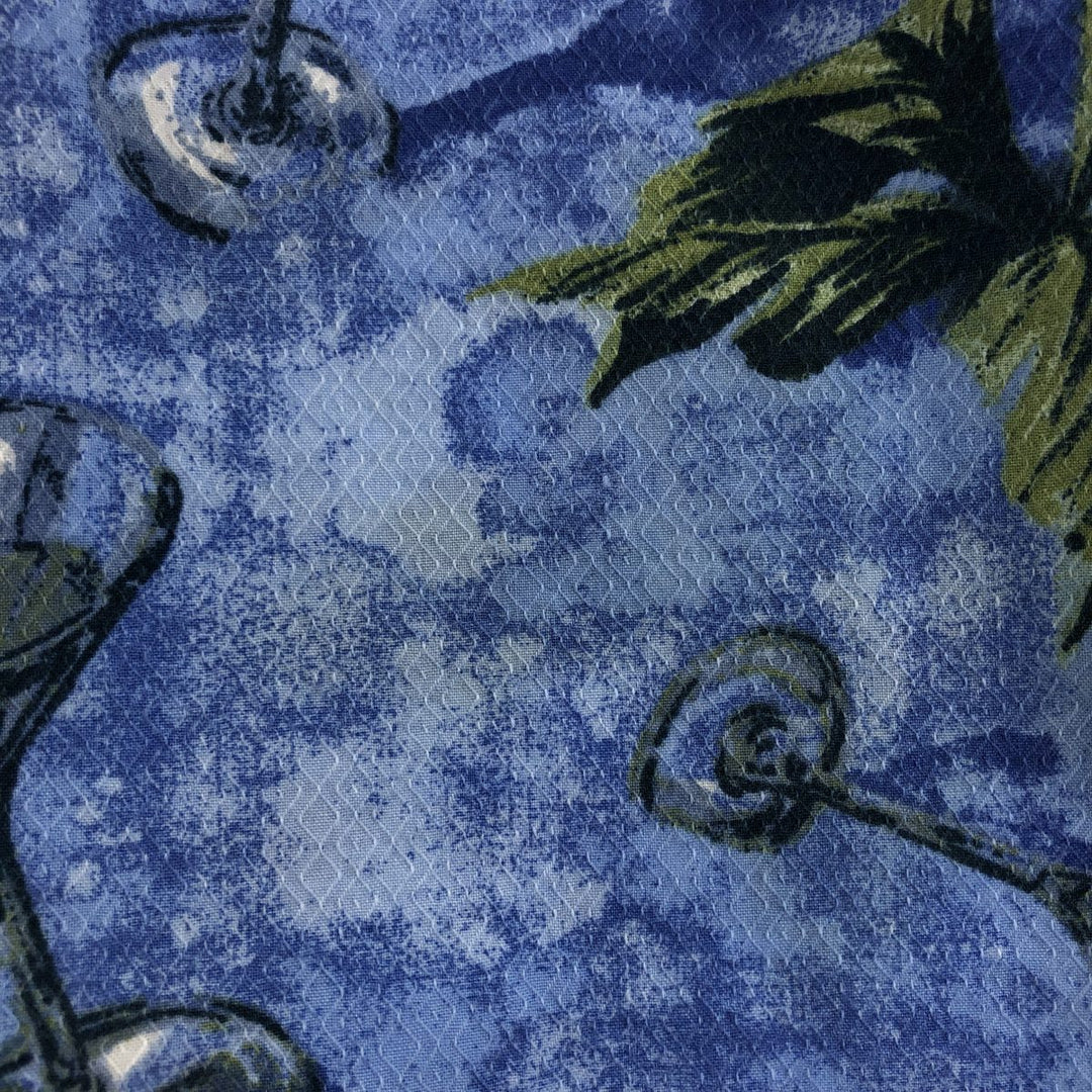 00'S Columbia RIVER LODGE Open Collar Hawaiian Aloha Shirt Box Shirt Men's XL cotton blue type Vintage Second Hand