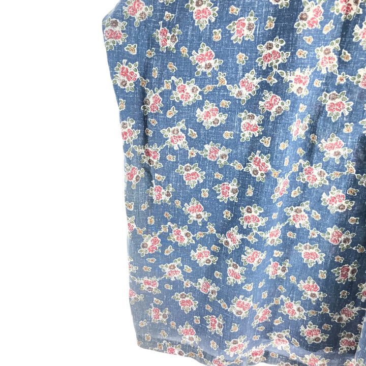 90'S Reyn Spooner Swimsuit Tag All-Over Print Pullover Button-Down Hawaiian Aloha Shirt Box Shirt Men's L Size cotton blue type Vintage Second Hand