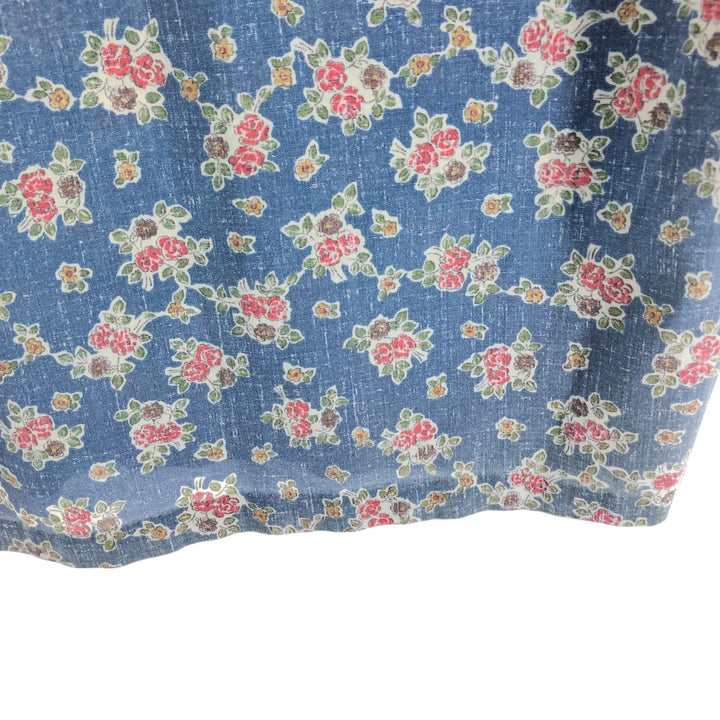 90'S Reyn Spooner Swimsuit Tag All-Over Print Pullover Button-Down Hawaiian Aloha Shirt Box Shirt Men's L Size cotton blue type Vintage Second Hand