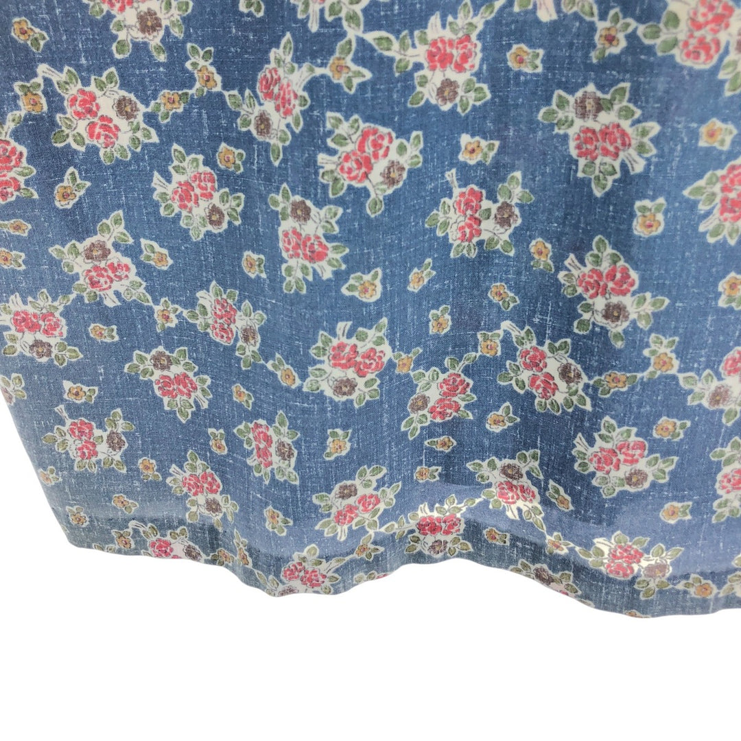90'S Reyn Spooner Swimsuit Tag All-Over Print Pullover Button-Down Hawaiian Aloha Shirt Box Shirt Men's L Size cotton blue type Vintage Second Hand