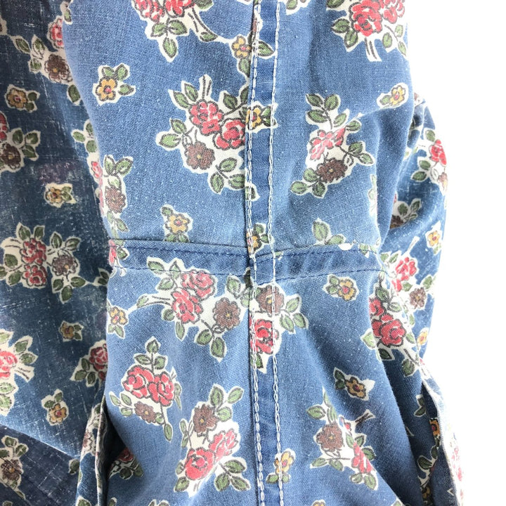 90'S Reyn Spooner Swimsuit Tag All-Over Print Pullover Button-Down Hawaiian Aloha Shirt Box Shirt Men's L Size cotton blue type Vintage Second Hand