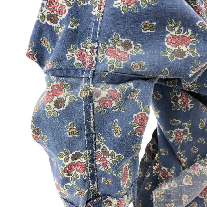 90'S Reyn Spooner Swimsuit Tag All-Over Print Pullover Button-Down Hawaiian Aloha Shirt Box Shirt Men's L Size cotton blue type Vintage Second Hand