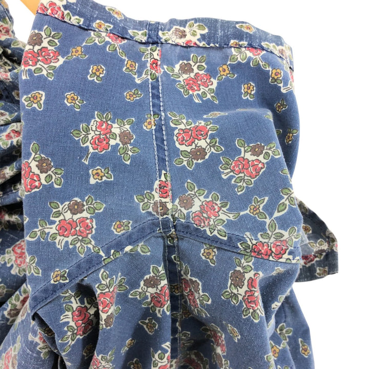 90'S Reyn Spooner Swimsuit Tag All-Over Print Pullover Button-Down Hawaiian Aloha Shirt Box Shirt Men's L Size cotton blue type Vintage Second Hand