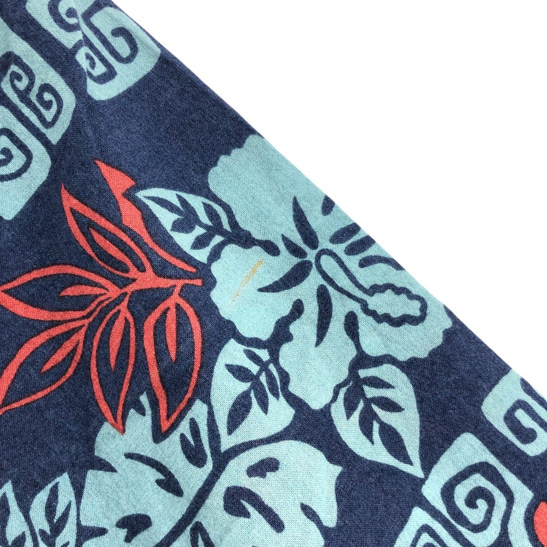 90'S Reyn Spooner Joe Ke Alohas All-Over Print Hawaiian Aloha Shirt Box Shirt Men's XL Vintage cotton navy blue type Vintage Second Hand