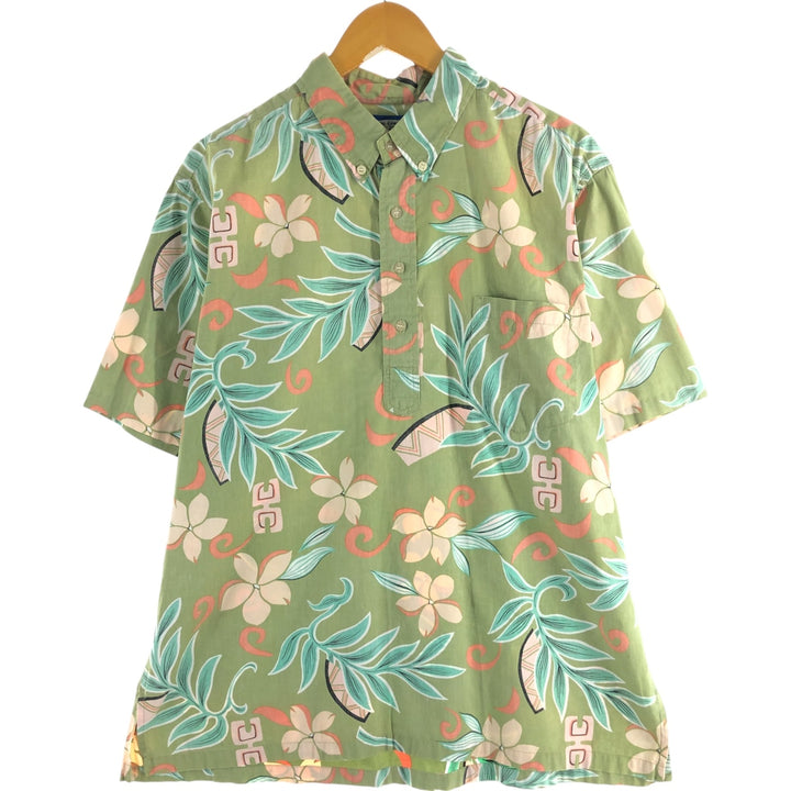 Reyn Spooner Phil Edwards All-Over Print Pullover Button-Down Hawaiian Aloha Shirt Men's XL cotton green type yellow green Vintage Second Hand
