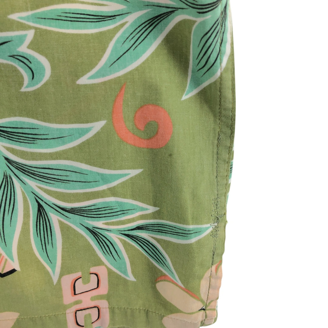 Reyn Spooner Phil Edwards All-Over Print Pullover Button-Down Hawaiian Aloha Shirt Men's XL cotton green type yellow green Vintage Second Hand