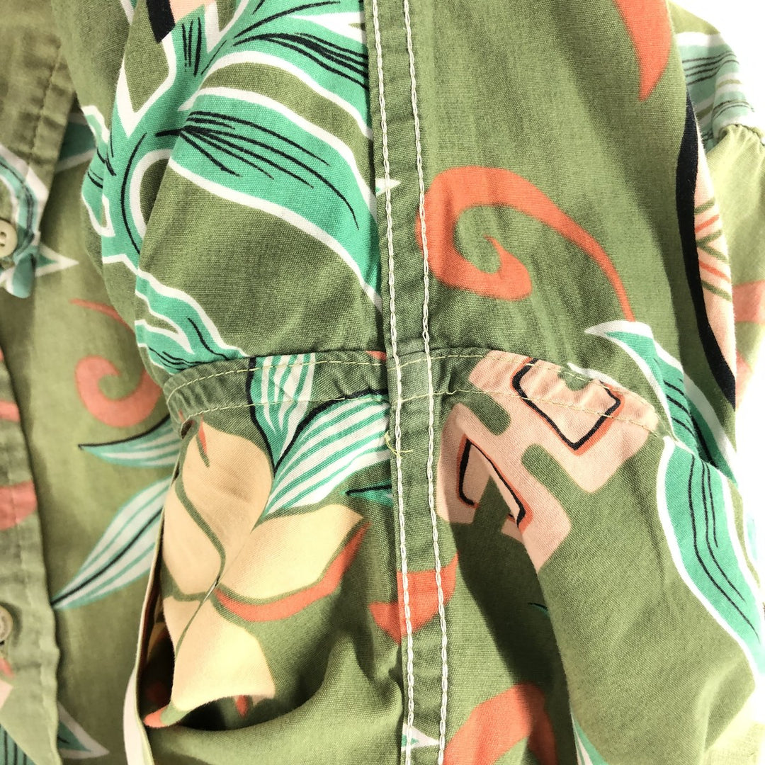 Reyn Spooner Phil Edwards All-Over Print Pullover Button-Down Hawaiian Aloha Shirt Men's XL cotton green type yellow green Vintage Second Hand