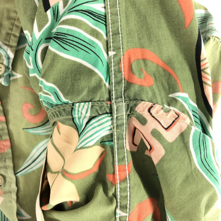Reyn Spooner Phil Edwards All-Over Print Pullover Button-Down Hawaiian Aloha Shirt Men's XL cotton green type yellow green Vintage Second Hand