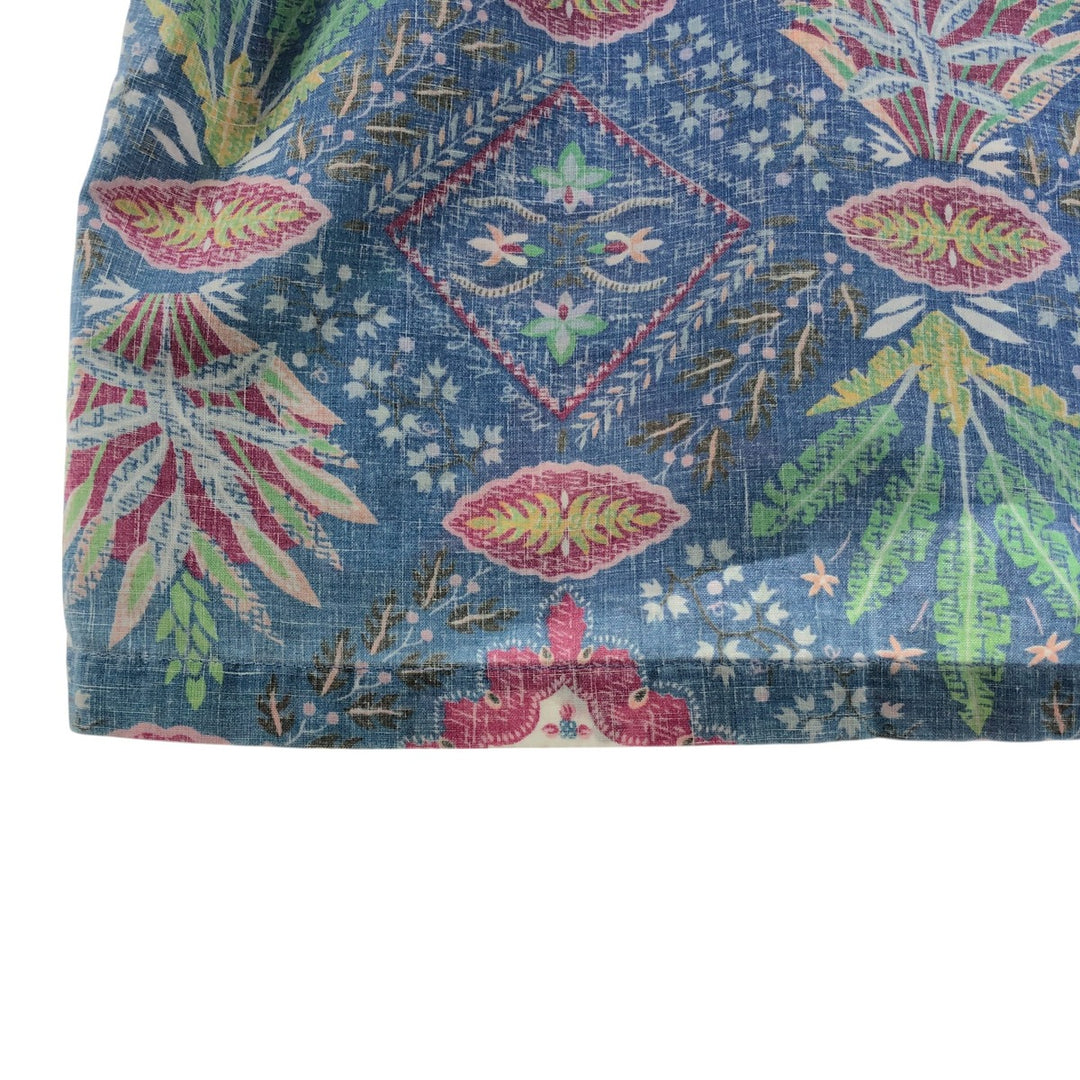 90'S Reyn Spooner Swimsuit Tag All-Over Print Pullover Button-Down Hawaiian Aloha Shirt Box Shirt Men's L Size unclear blue type Vintage Second Hand