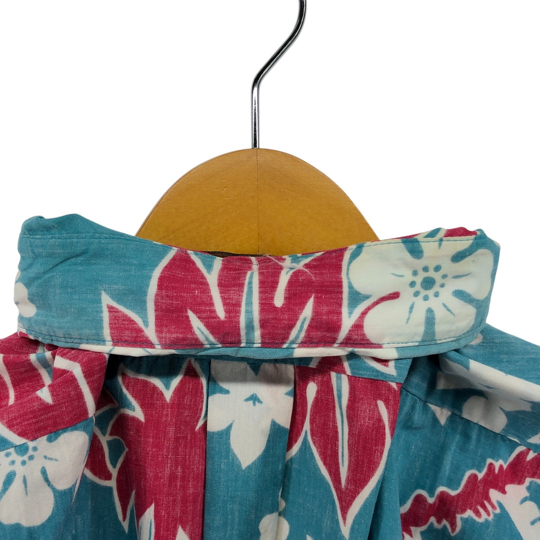 Reyn Spooner Phil Edwards All-over Botanical Pattern Button-down Hawaiian Aloha Shirt Box Shirt Men's Size L unclear Blue type light blue Vintage Second Hand