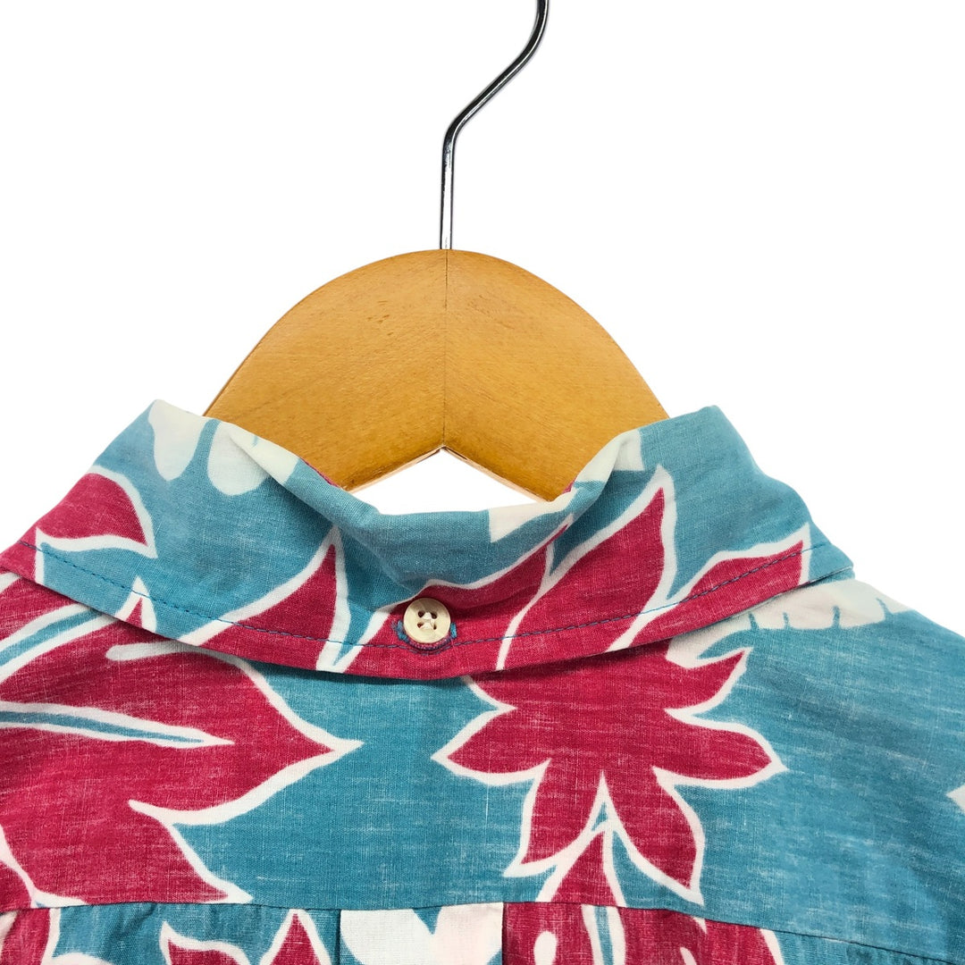 Reyn Spooner Phil Edwards All-over Botanical Pattern Button-down Hawaiian Aloha Shirt Box Shirt Men's Size L unclear Blue type light blue Vintage Second Hand