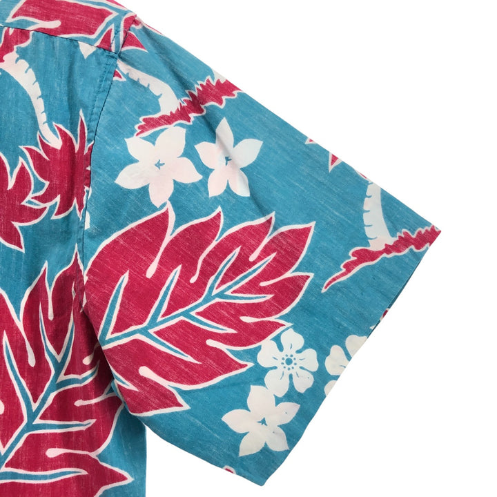 Reyn Spooner Phil Edwards All-over Botanical Pattern Button-down Hawaiian Aloha Shirt Box Shirt Men's Size L unclear Blue type light blue Vintage Second Hand