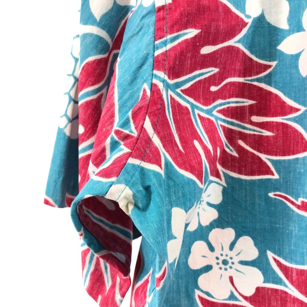 Reyn Spooner Phil Edwards All-over Botanical Pattern Button-down Hawaiian Aloha Shirt Box Shirt Men's Size L unclear Blue type light blue Vintage Second Hand