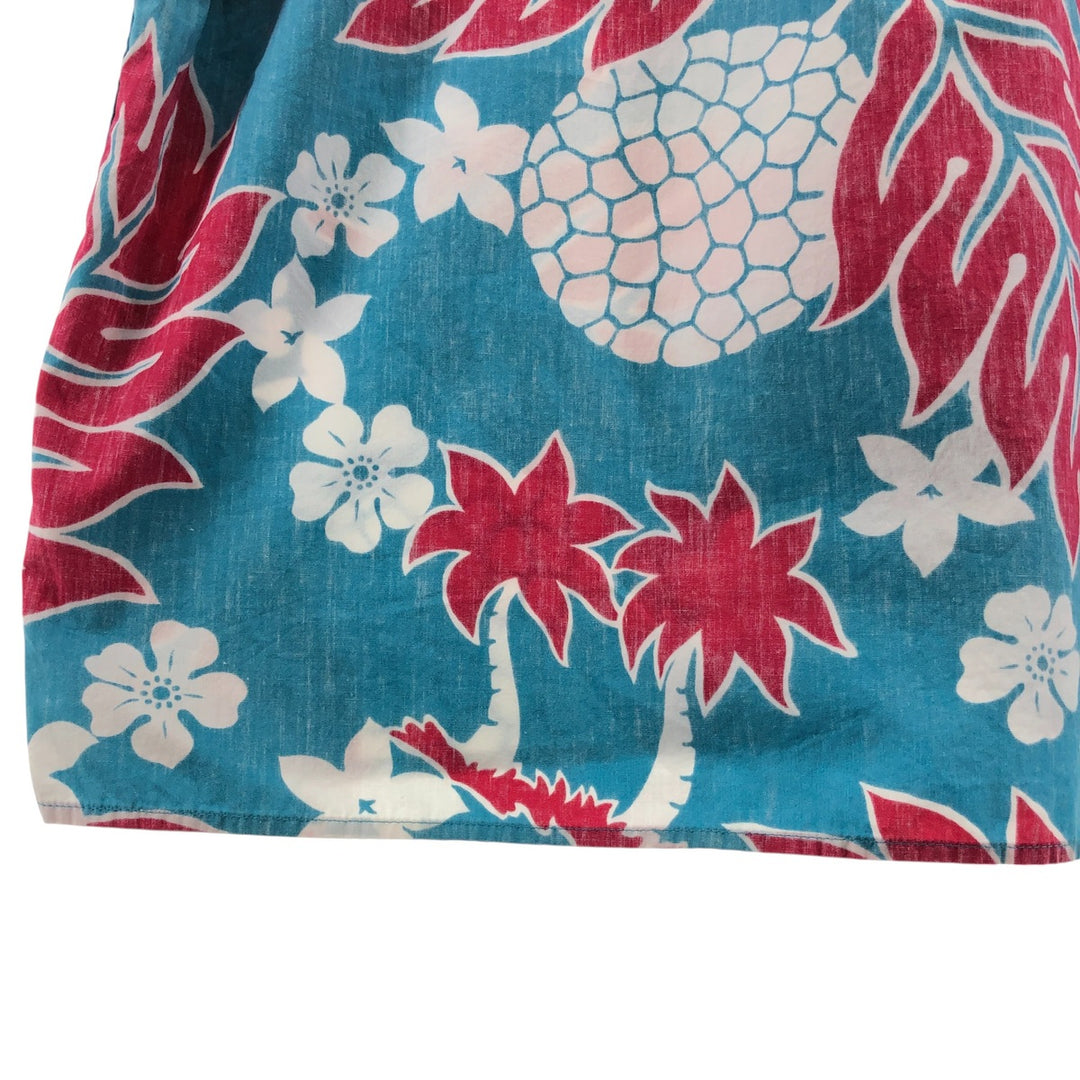 Reyn Spooner Phil Edwards All-over Botanical Pattern Button-down Hawaiian Aloha Shirt Box Shirt Men's Size L unclear Blue type light blue Vintage Second Hand