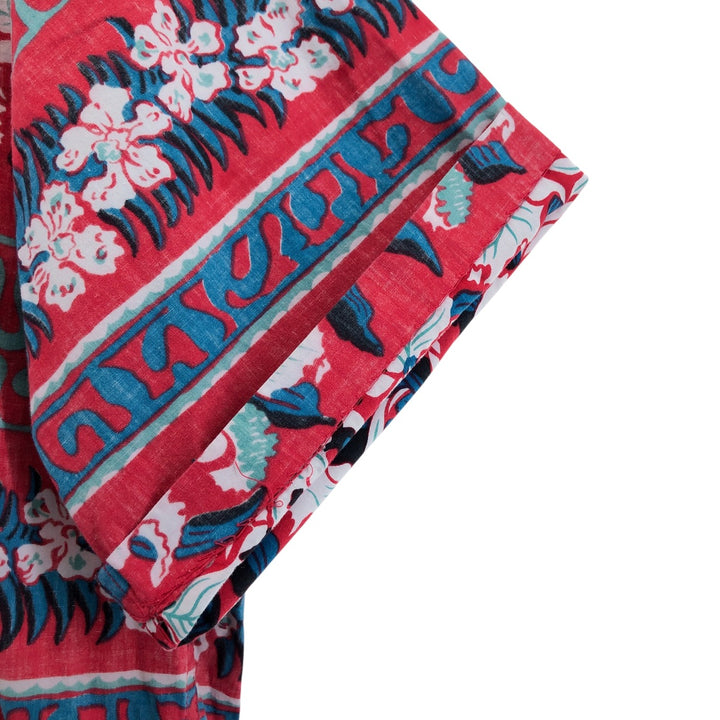 Reyn Spooner Phil Edwards Hibiscus Pattern Pullover Button Down Hawaiian Aloha Shirt Box Shirt cotton red type Vintage Second Hand
