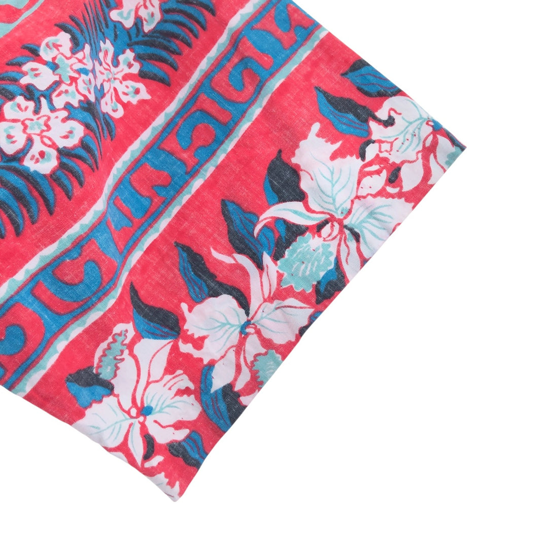 Reyn Spooner Phil Edwards Hibiscus Pattern Pullover Button Down Hawaiian Aloha Shirt Box Shirt cotton red type Vintage Second Hand