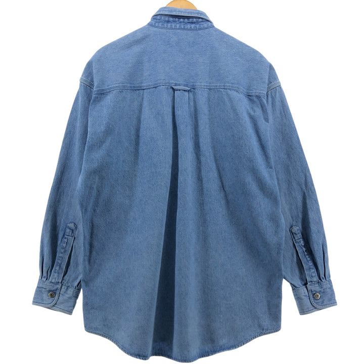 90'S Ralph Lauren CHAPS long sleeve button down denim shirt men's size L vintage cotton blue type Vintage Second Hand