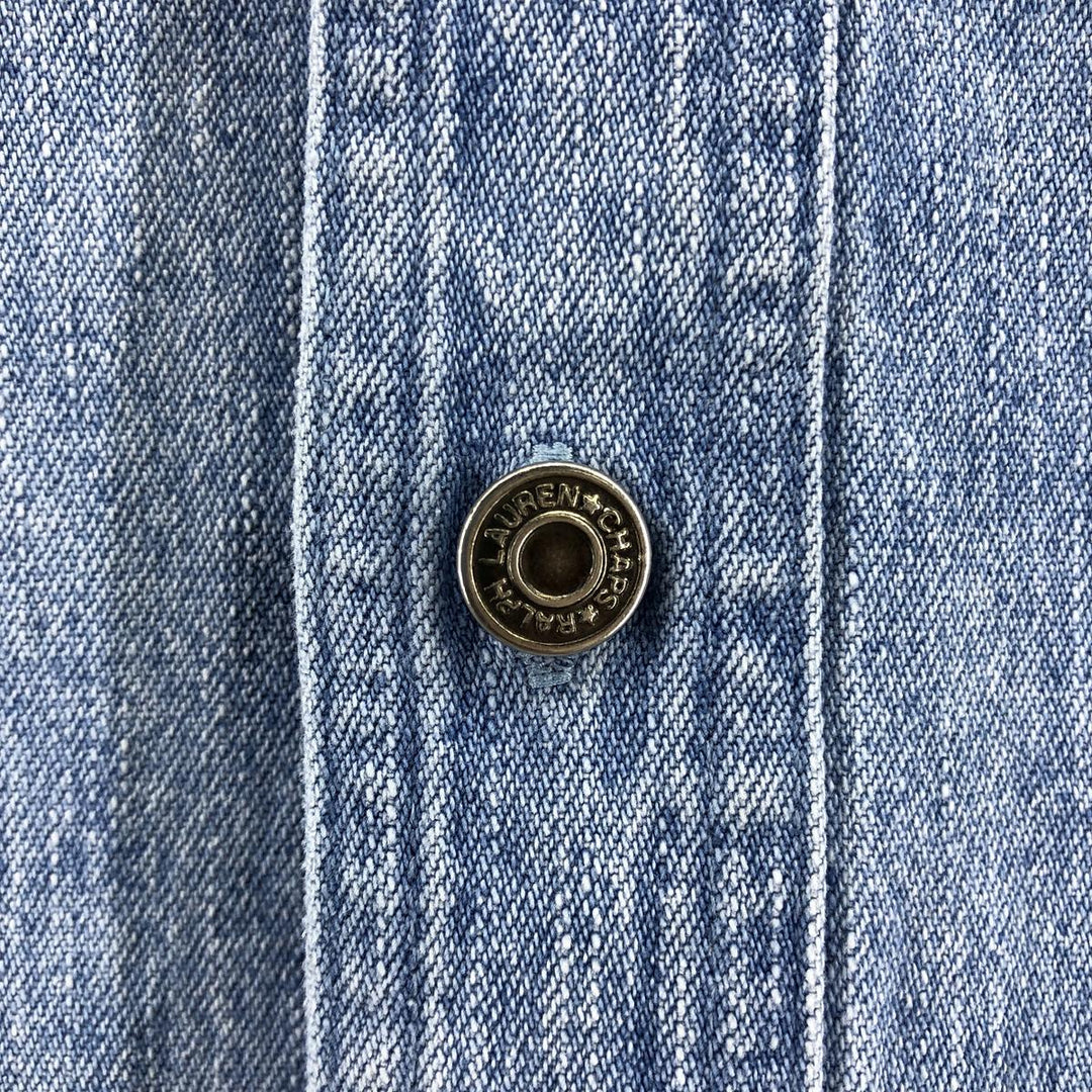 90'S Ralph Lauren CHAPS long sleeve button down denim shirt men's size L vintage cotton blue type Vintage Second Hand