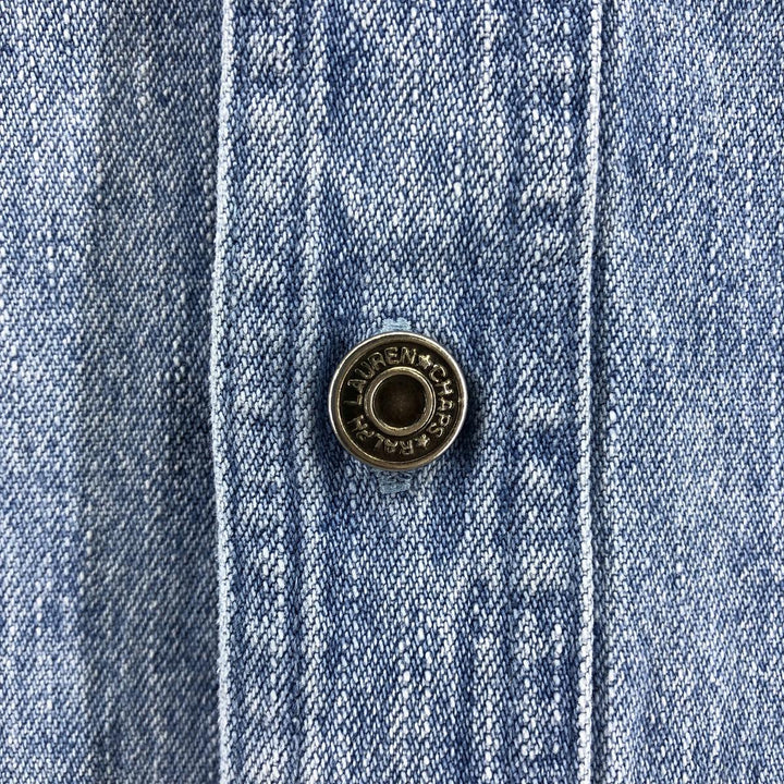 90'S Ralph Lauren CHAPS long sleeve button down denim shirt men's size L vintage cotton blue type Vintage Second Hand