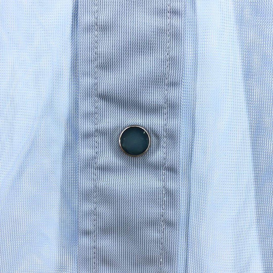 70'S H BAR C Long Sleeve Western Shirt, Men's M Size, Vintage polyester Blue type light blue Vintage Second Hand