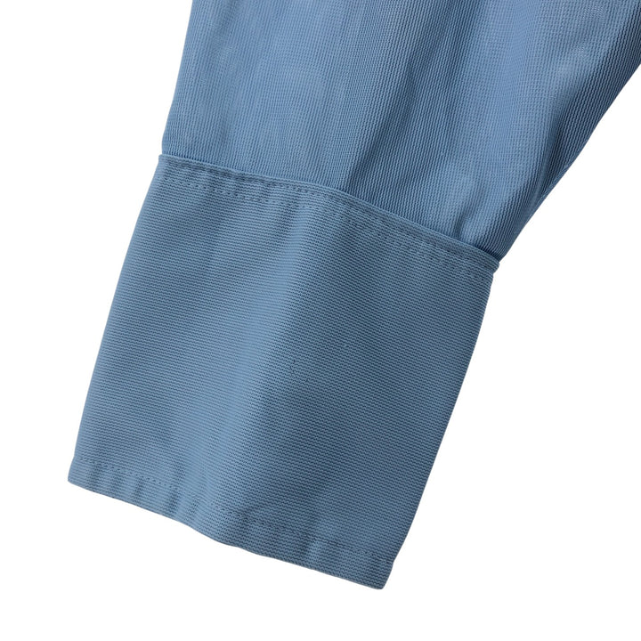 70'S H BAR C Long Sleeve Western Shirt, Men's M Size, Vintage polyester Blue type light blue Vintage Second Hand