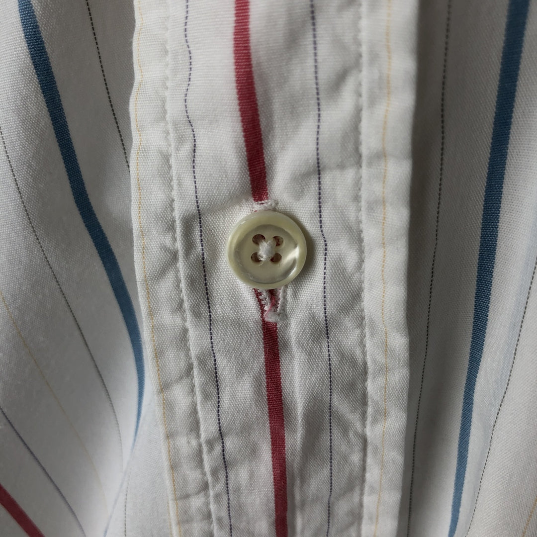 Burberry's BURBERRYS OF LONDON Long Sleeve Striped Shirt Made in USA Men's L Size Vintage cotton white type Vintage Second Hand