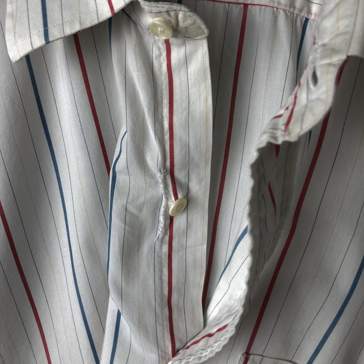 Burberry's BURBERRYS OF LONDON Long Sleeve Striped Shirt Made in USA Men's L Size Vintage cotton white type Vintage Second Hand