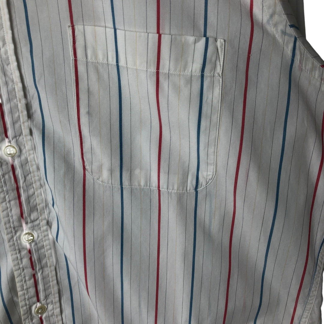 Burberry's BURBERRYS OF LONDON Long Sleeve Striped Shirt Made in USA Men's L Size Vintage cotton white type Vintage Second Hand