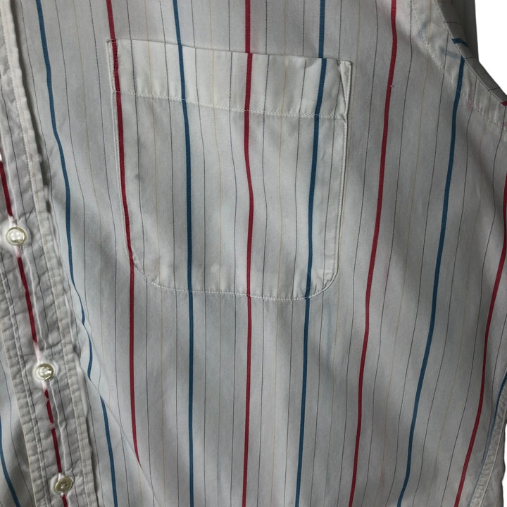 Burberry's BURBERRYS OF LONDON Long Sleeve Striped Shirt Made in USA Men's L Size Vintage cotton white type Vintage Second Hand