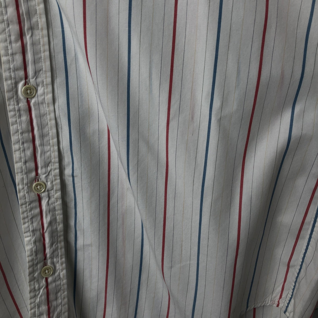 Burberry's BURBERRYS OF LONDON Long Sleeve Striped Shirt Made in USA Men's L Size Vintage cotton white type Vintage Second Hand